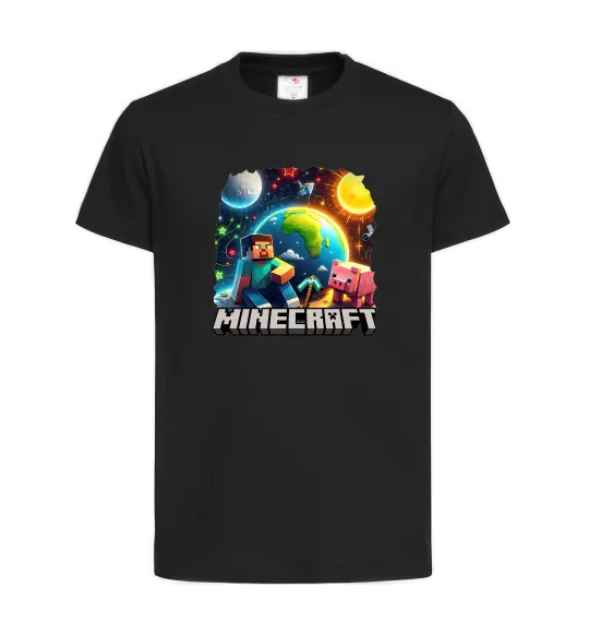 Дитяча футболка Minecraft space Чорний фото