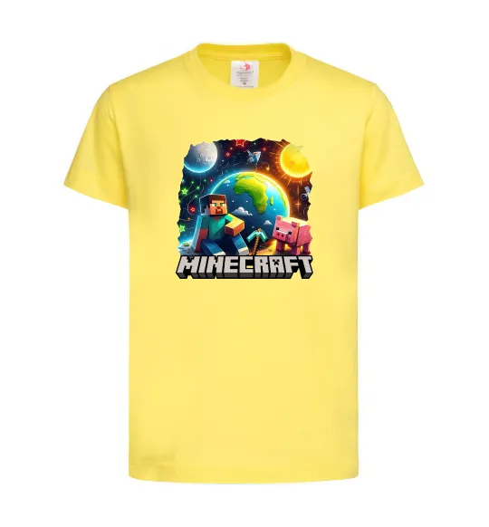Дитяча футболка Minecraft space Лимонний фото