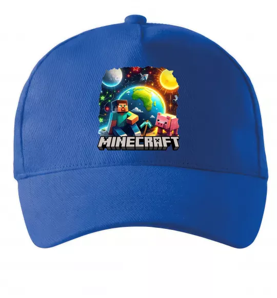 Кепка Minecraft space Ярко-синий фото