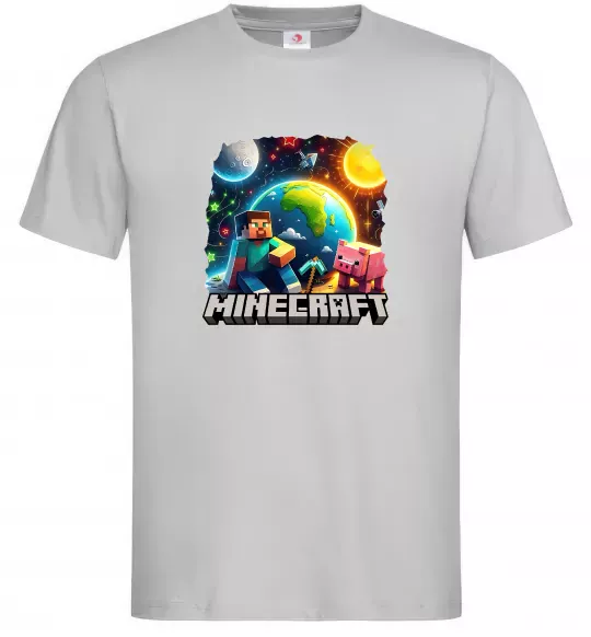 Мужская футболка Minecraft space Серый фото