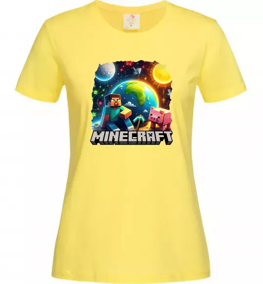 Жіноча футболка Minecraft space Лимонний фото