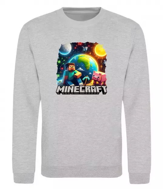 Свитшот Minecraft space Серый меланж фото