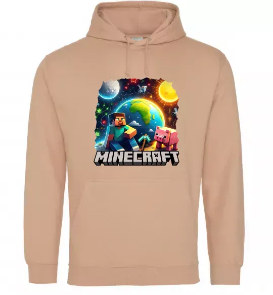 Мужская толстовка (худи) Minecraft space Песочный фото