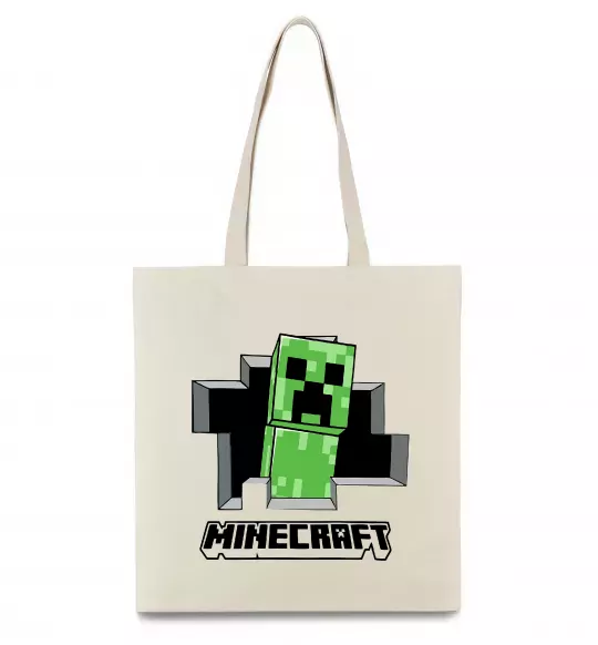 Еко-сумка Minecraft creeper Бежевий фото
