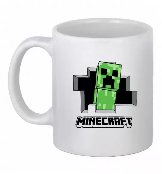 Чашка керамическая Minecraft creeper Белый фото