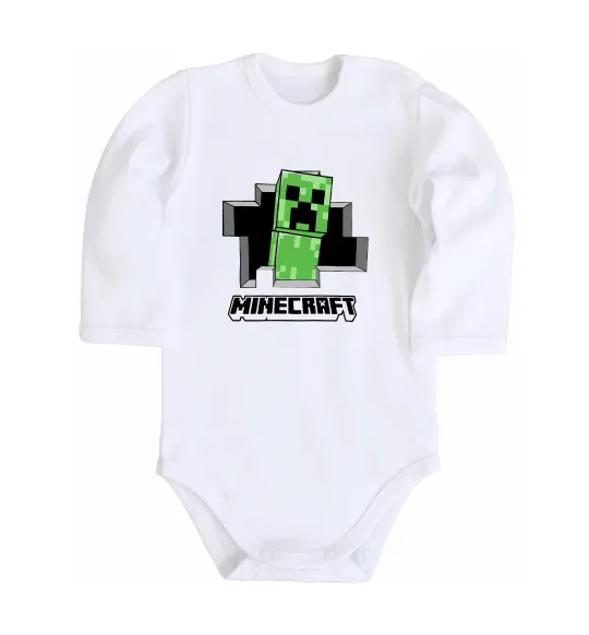 Дитячий бодік Minecraft creeper Білий фото