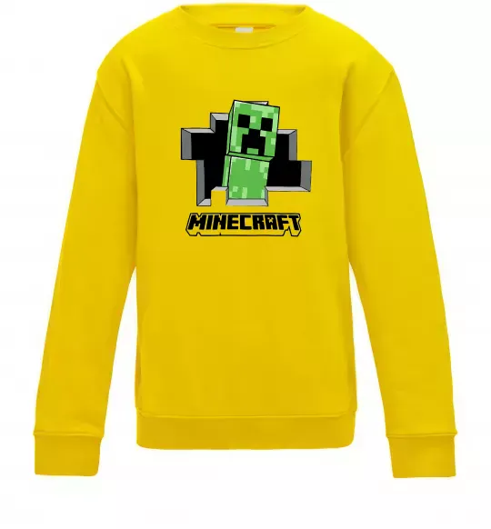 Дитячий світшот Minecraft creeper Сонячно жовтий фото