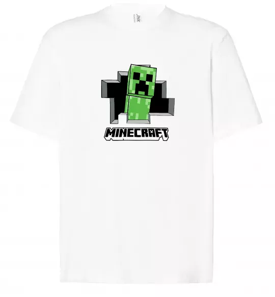 Футболка Оверсайз Minecraft creeper Белый фото