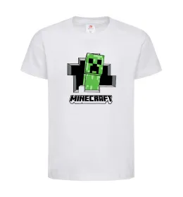 Дитяча футболка Minecraft creeper Білий фото