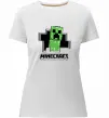 Женская премиум футболка Minecraft creeper Белый фото