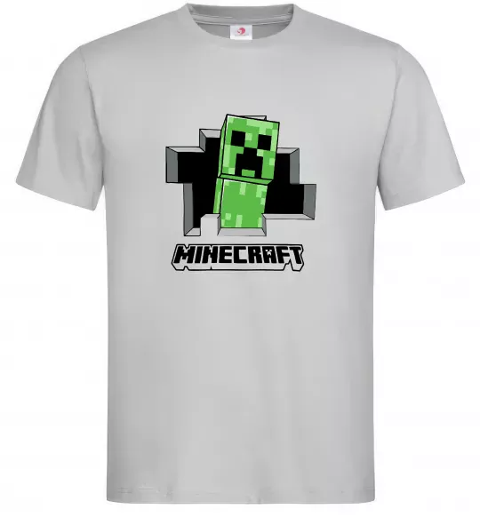 Мужская футболка Minecraft creeper Серый фото