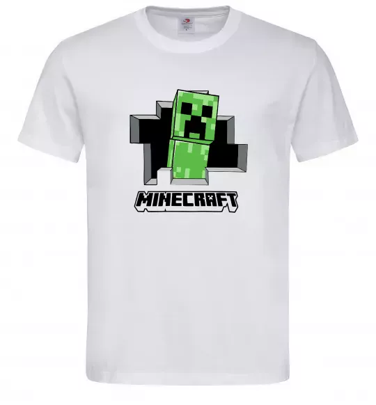 Мужская футболка Minecraft creeper Белый фото