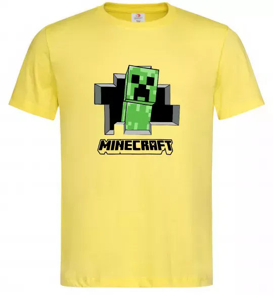 Мужская футболка Minecraft creeper Лимонный фото