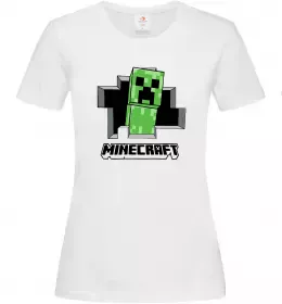 Женская футболка Minecraft creeper Белый фото