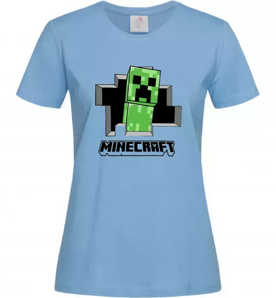 Женская футболка Minecraft creeper Голубой фото