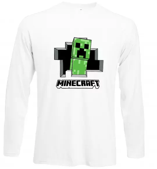 Лонгслив Minecraft creeper Белый фото