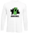 Лонгслив Minecraft creeper Белый фото