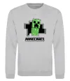 Свитшот Minecraft creeper Серый меланж фото