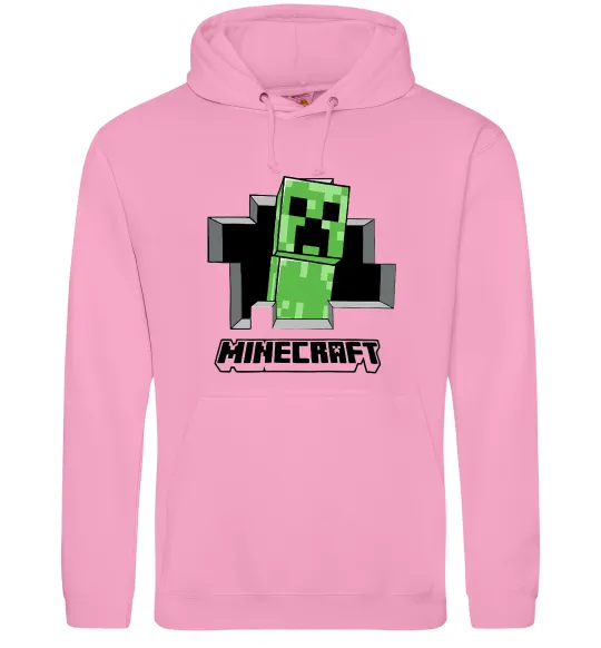 Мужская толстовка (худи) Minecraft creeper Розовый фото