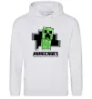 Мужская толстовка (худи) Minecraft creeper Серый меланж фото