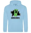 Мужская толстовка (худи) Minecraft creeper Голубой фото
