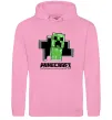 Женская толстовка (худи) Minecraft creeper Розовый фото