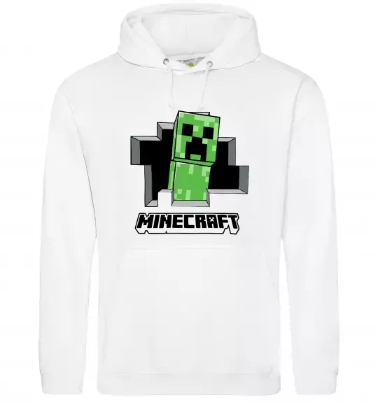 Женская толстовка (худи) Minecraft creeper Белый фото