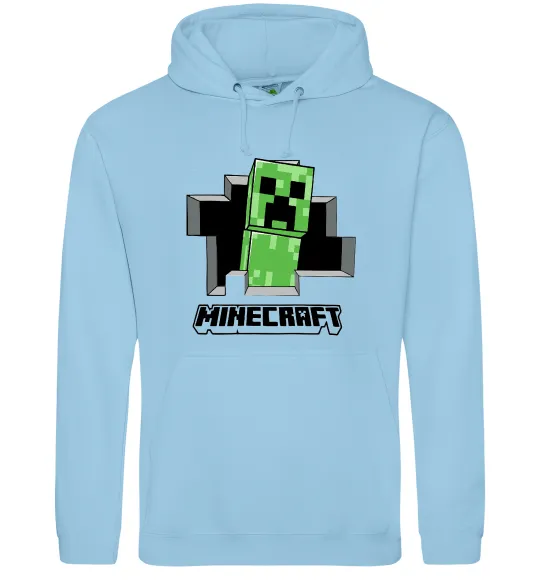 Женская толстовка (худи) Minecraft creeper Голубой фото