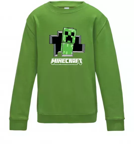 Дитячий світшот Minecraft creeper Лаймовий фото