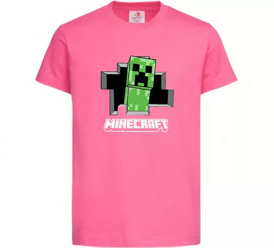 Дитяча футболка Minecraft creeper Яскраво-рожевий фото