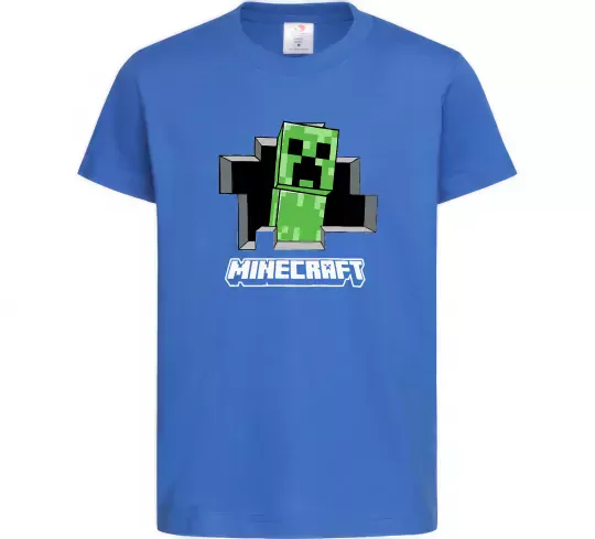 Дитяча футболка Minecraft creeper Яскраво-синій фото