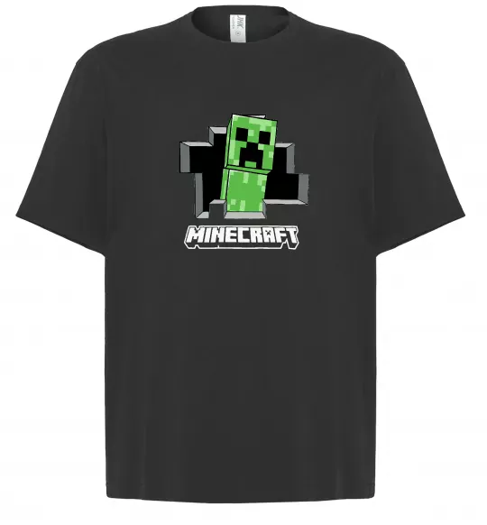 Футболка Оверсайз Minecraft creeper Черный фото
