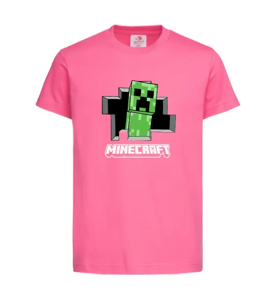 Детская футболка Minecraft creeper Ярко-розовый фото
