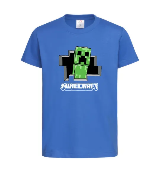 Детская футболка Minecraft creeper Ярко-синий фото