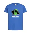 Детская футболка Minecraft creeper Ярко-синий фото
