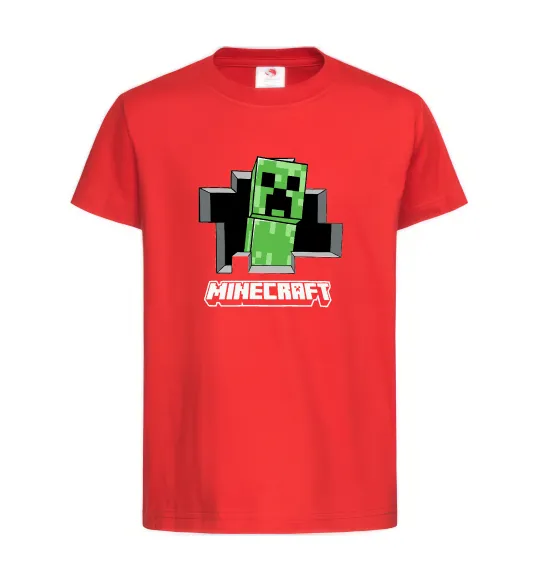 Детская футболка Minecraft creeper Красный фото