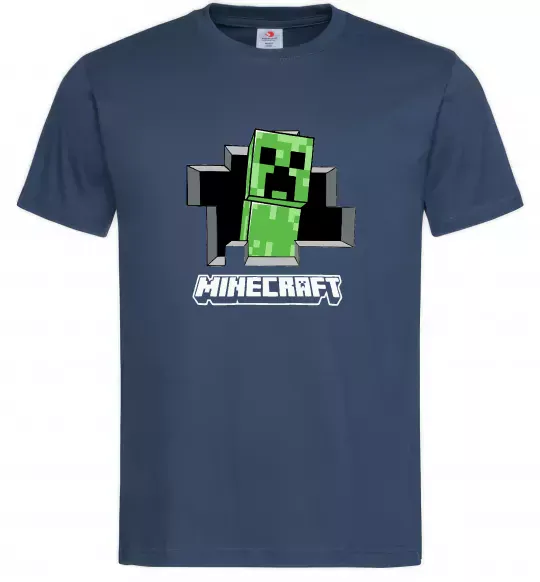 Мужская футболка Minecraft creeper Темно-синий фото