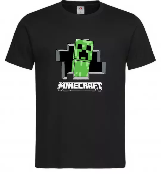 Мужская футболка Minecraft creeper Черный фото