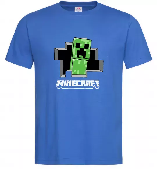 Мужская футболка Minecraft creeper Ярко-синий фото