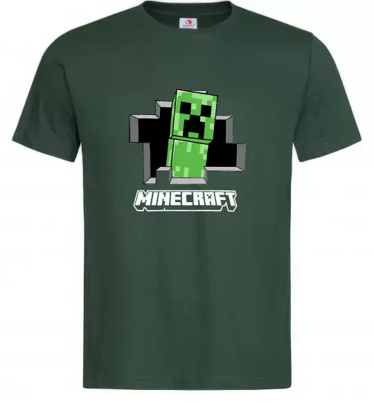 Мужская футболка Minecraft creeper Темно-зеленый фото
