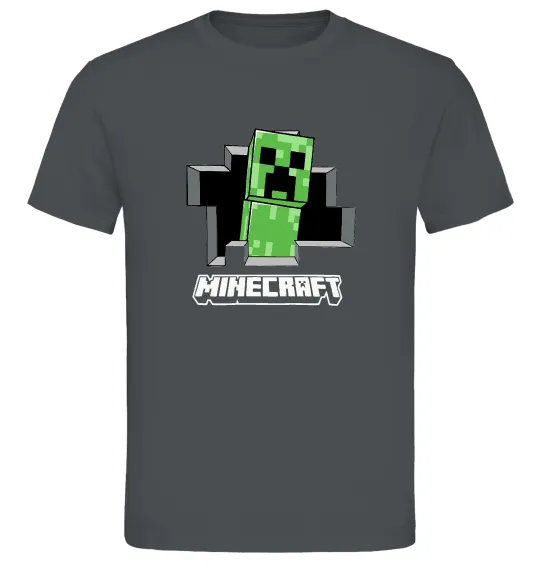 Мужская футболка Minecraft creeper Графит фото