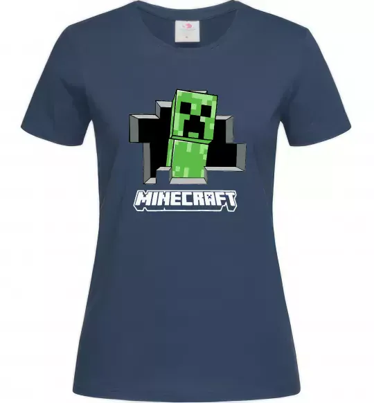 Женская футболка Minecraft creeper Темно-синий фото