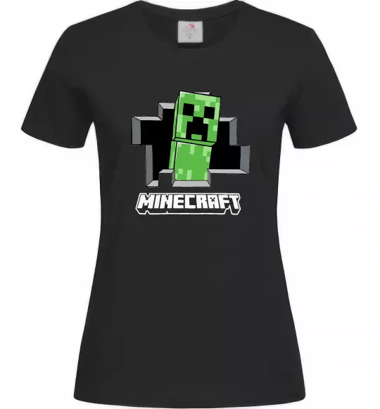 Женская футболка Minecraft creeper Черный фото