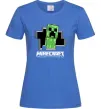 Женская футболка Minecraft creeper Ярко-синий Женская футболка Minecraft creeper Ярко-синий фото