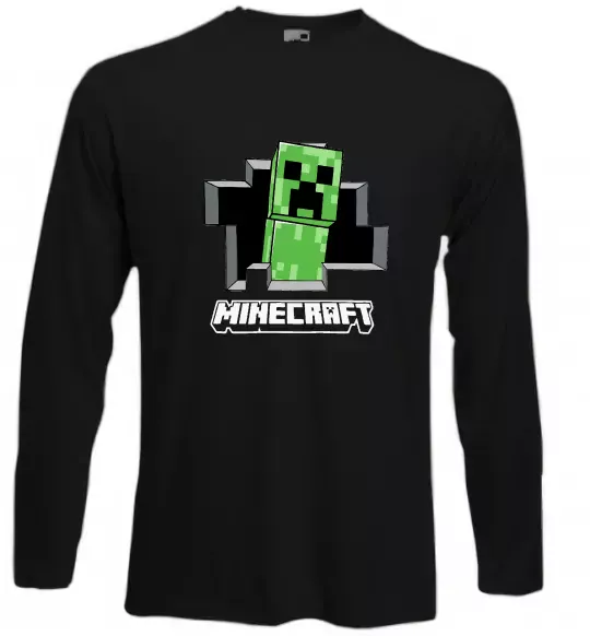 Лонгслив Minecraft creeper Черный фото