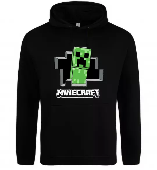 Женская толстовка (худи) Minecraft creeper Черный фото