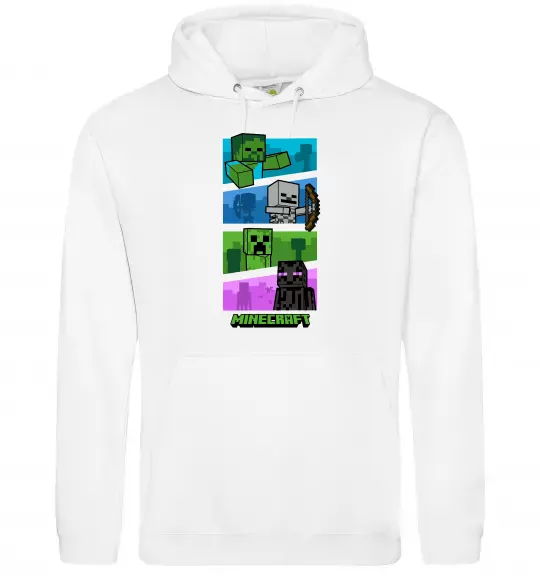 Мужская толстовка (худи) Minecraft Characters Белый фото