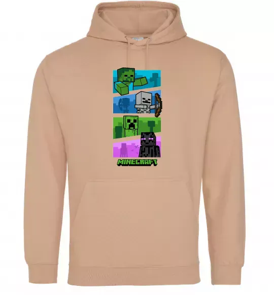 Мужская толстовка (худи) Minecraft Characters Песочный фото