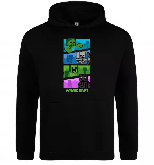 Женская толстовка (худи) Minecraft Characters Черный фото
