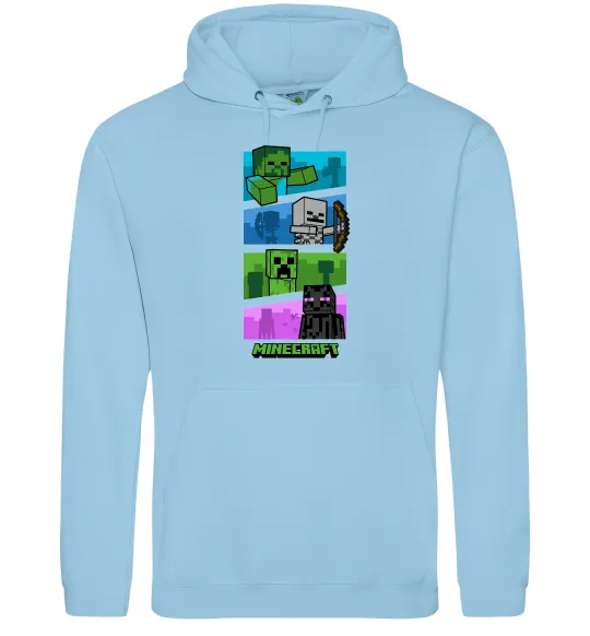 Женская толстовка (худи) Minecraft Characters Голубой фото